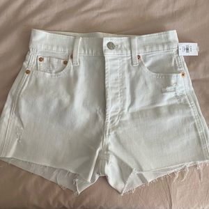 White GAP denim shorts.